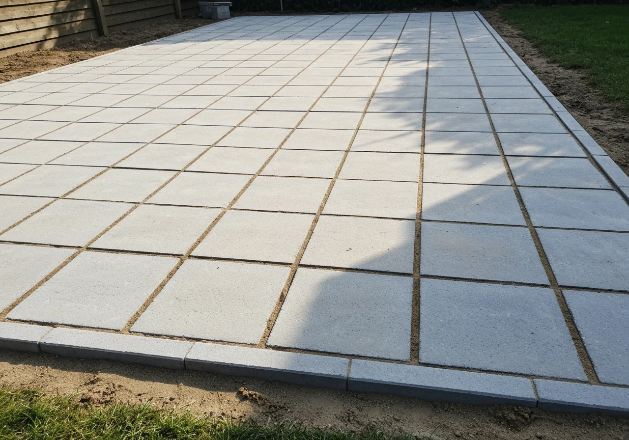 how to lay patio on sand