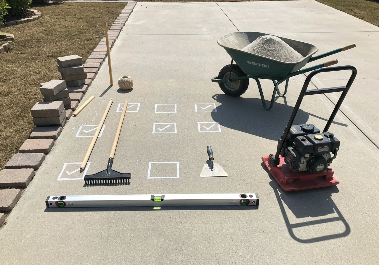 how to lay a patio on sand